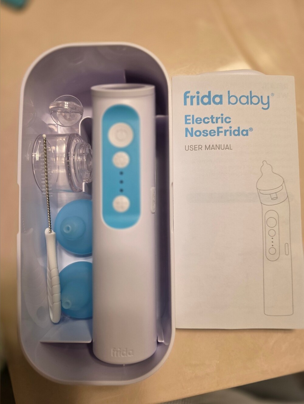 Electric NoseFrida Nasal Aspirator - White & Blue And Storage Case